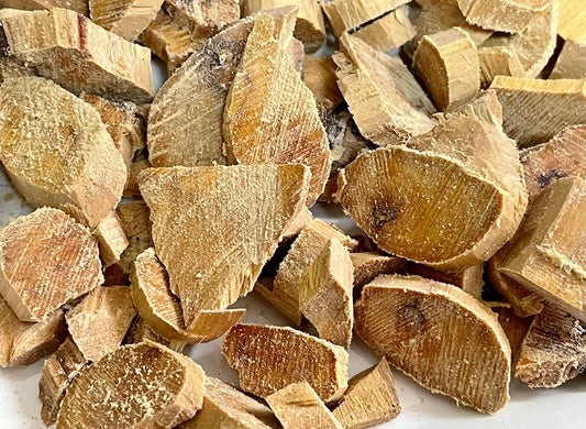 Close up of small sandalwood chips