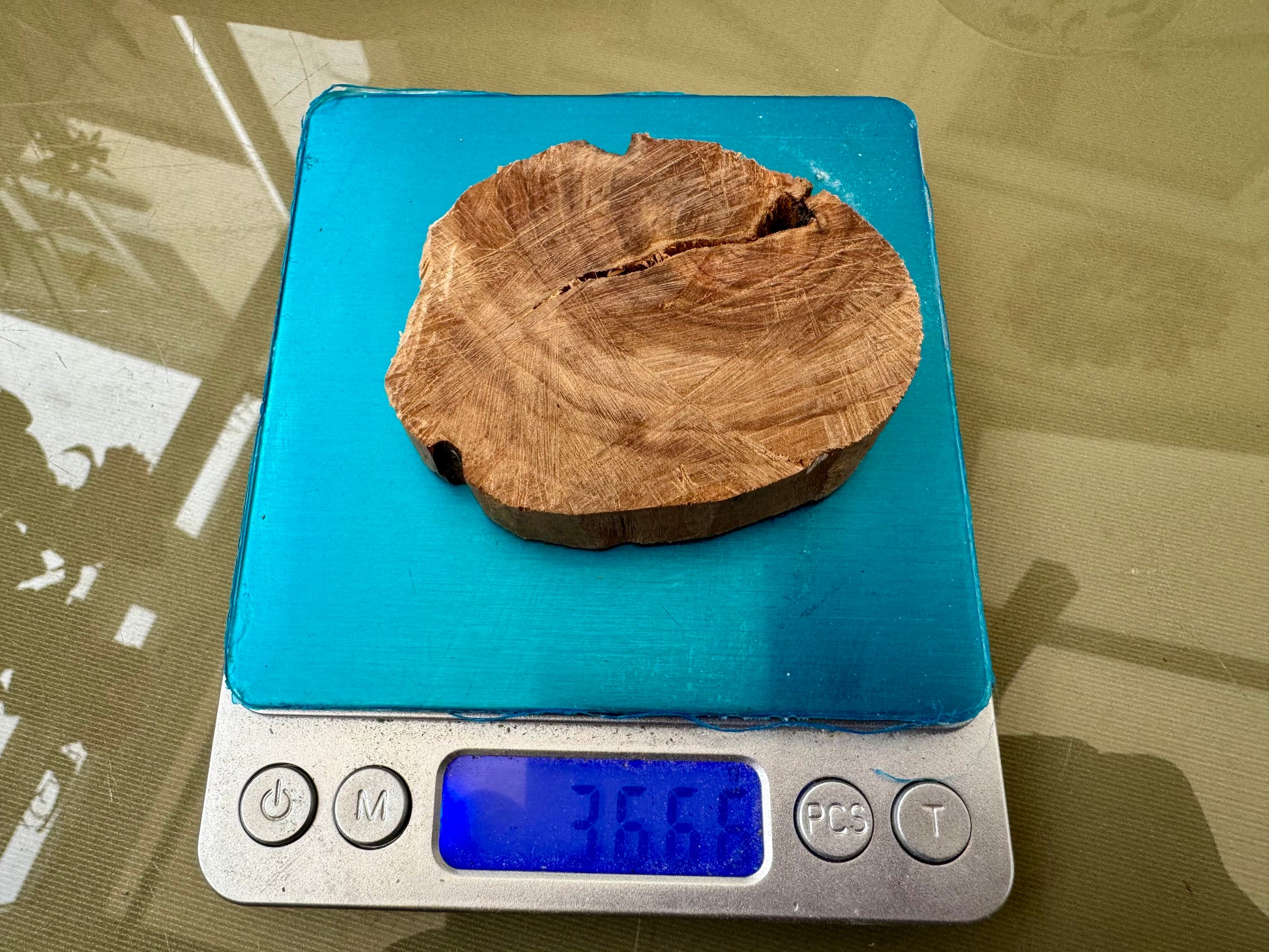 vintage mysore sandalwood on scales