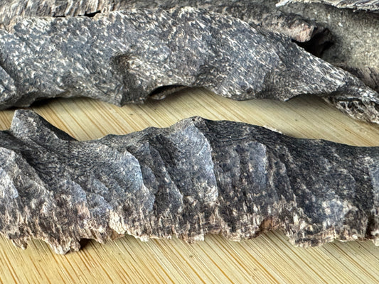 Wild Bhutan char Agarwood chips on a table 