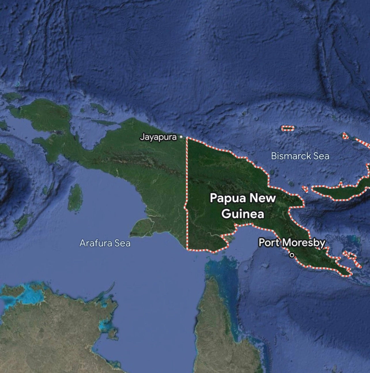 Map showing Papua new guinea