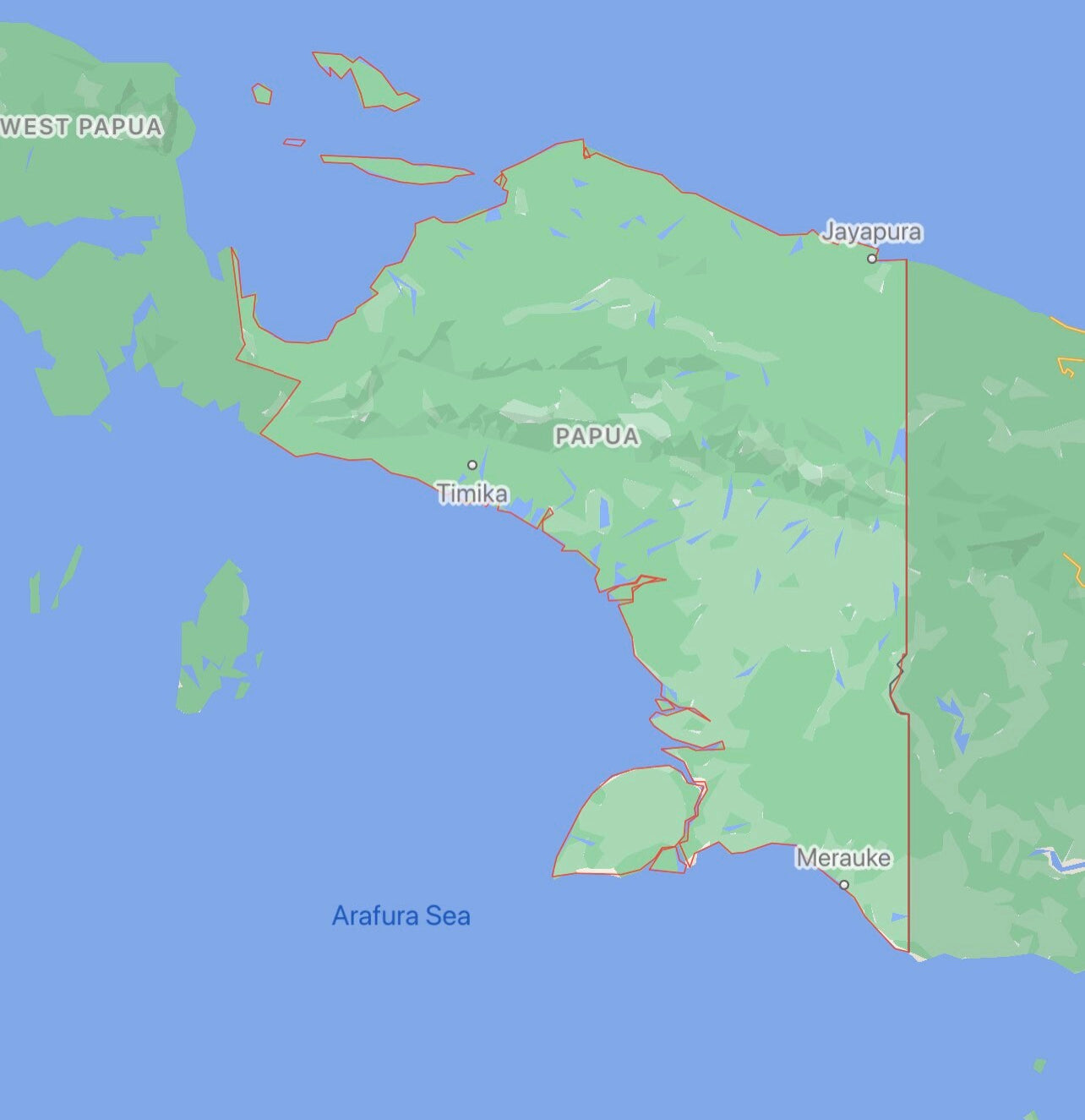 A map of Papua