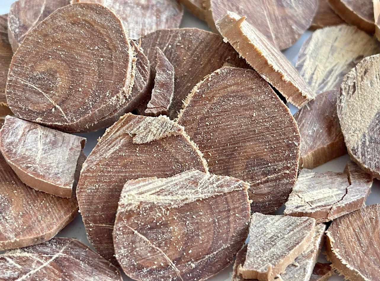 Close up of wild Java Sandalwood chips