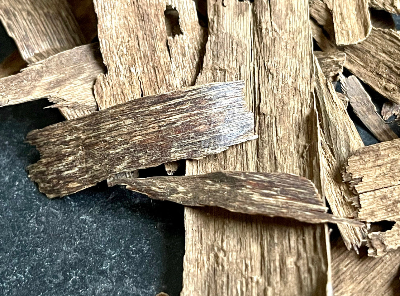 Trat Thai Agarwood chips on a table